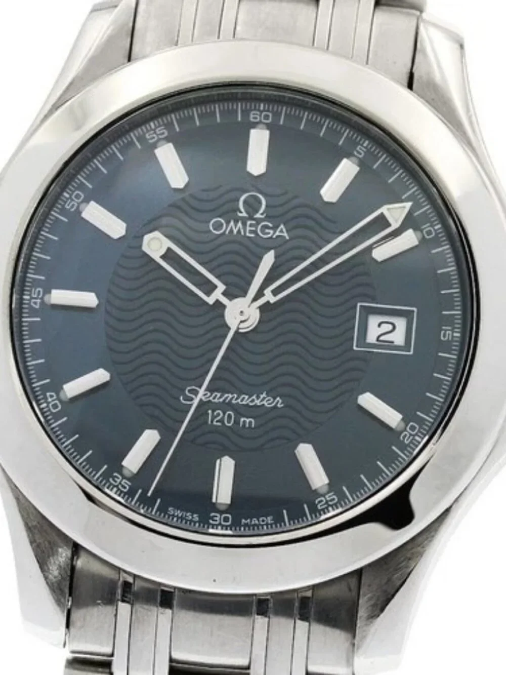 OMEGA Seamaster120 2511.81 Date Navy Dial Quartz Men's Watch_965305